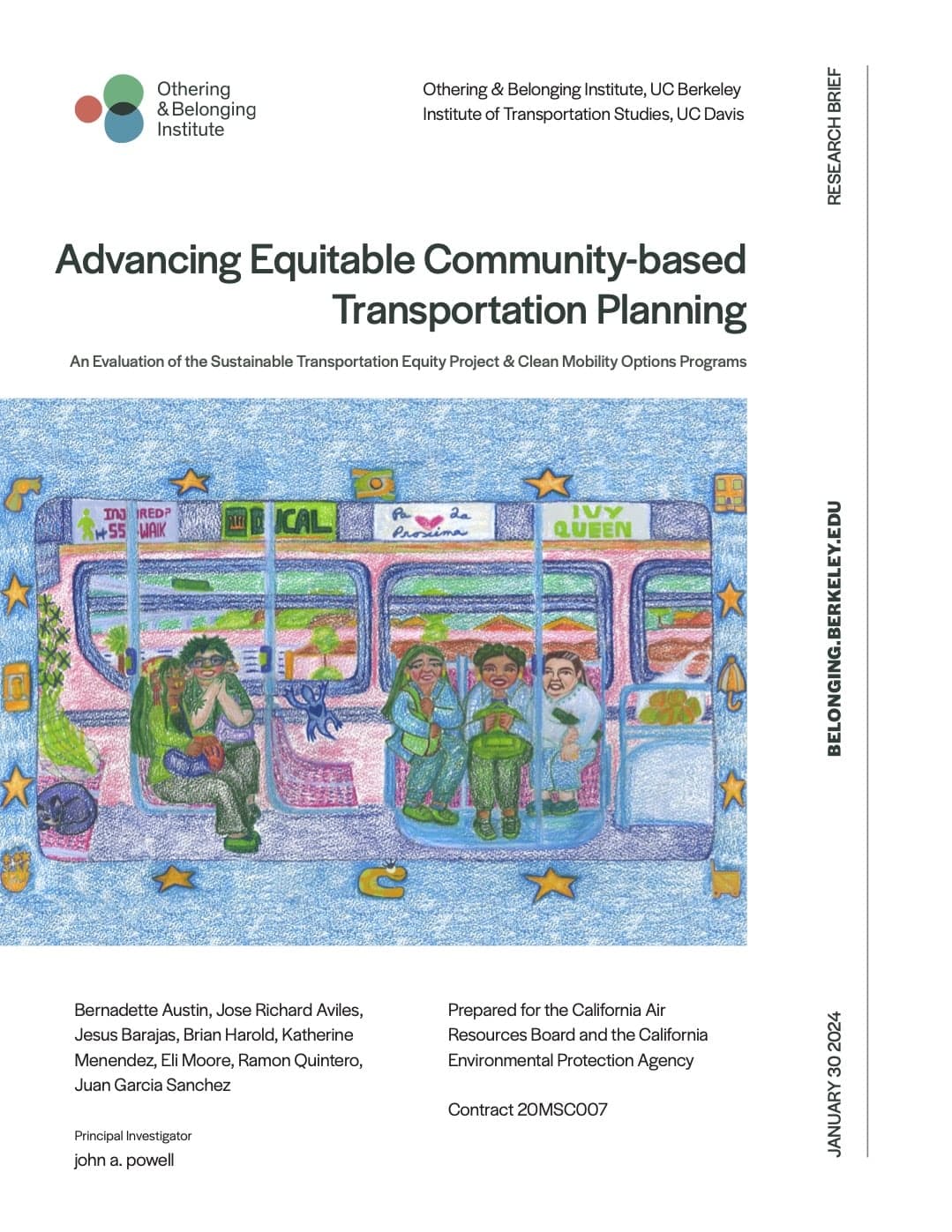 First page of Advancing Equitable Community-Based Transportation Planning