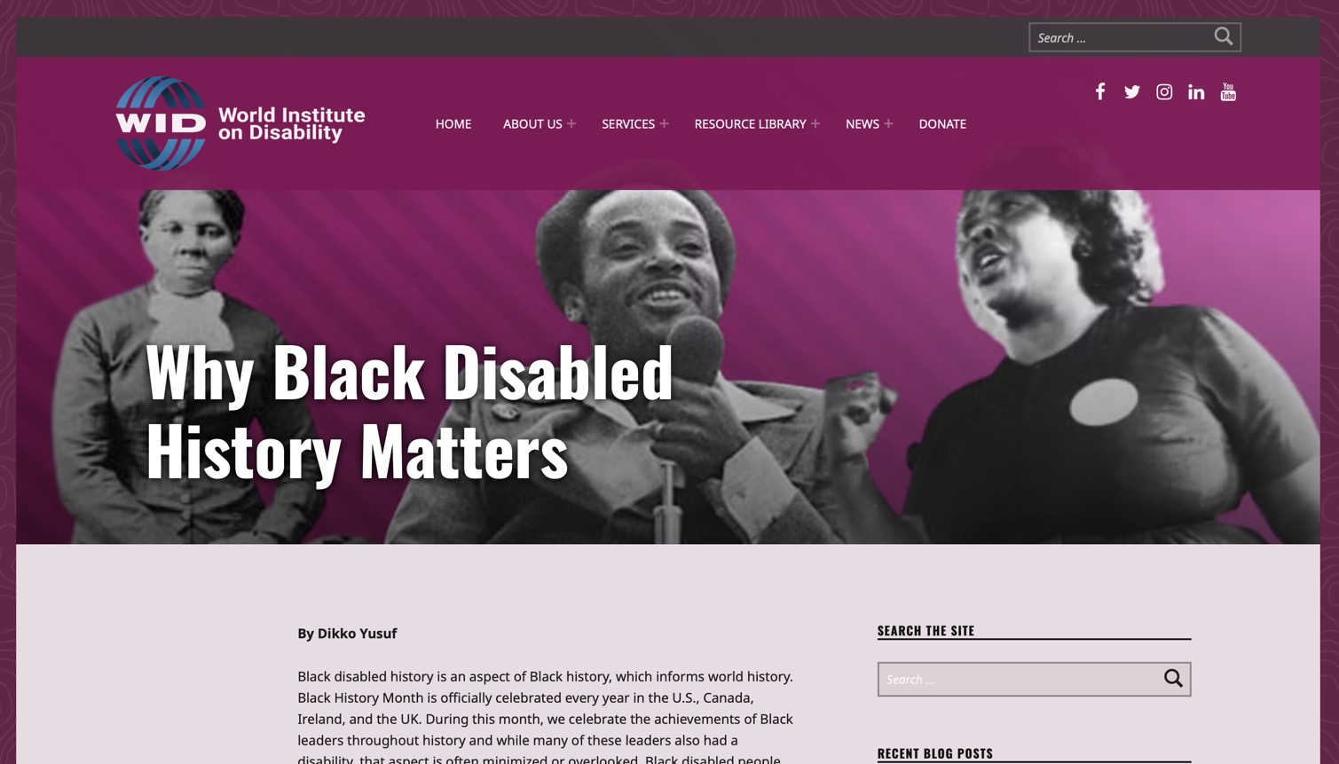 Screen grab of Why Black Disabled History Matters