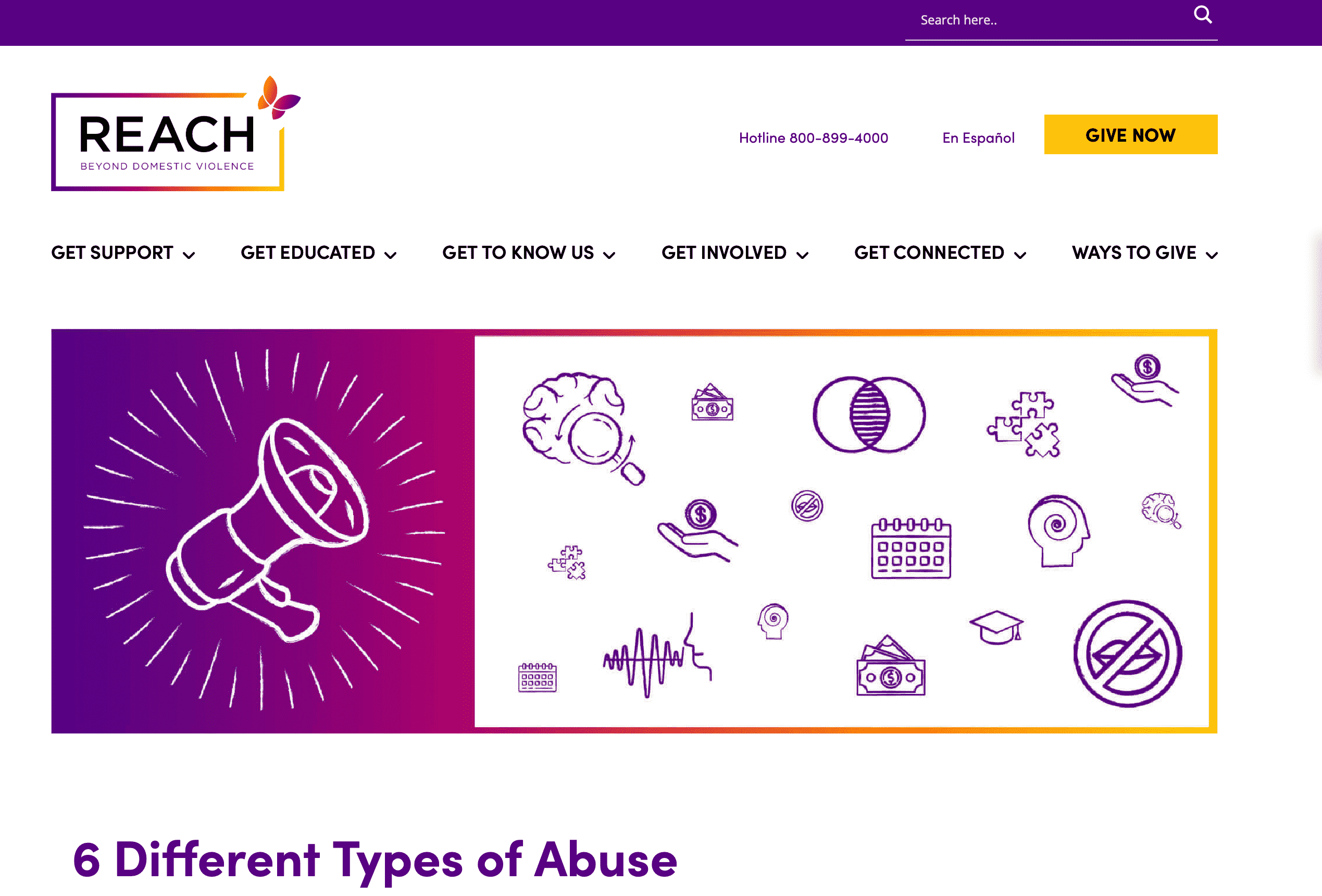 Screen capture of 6 Different Types of Abuse