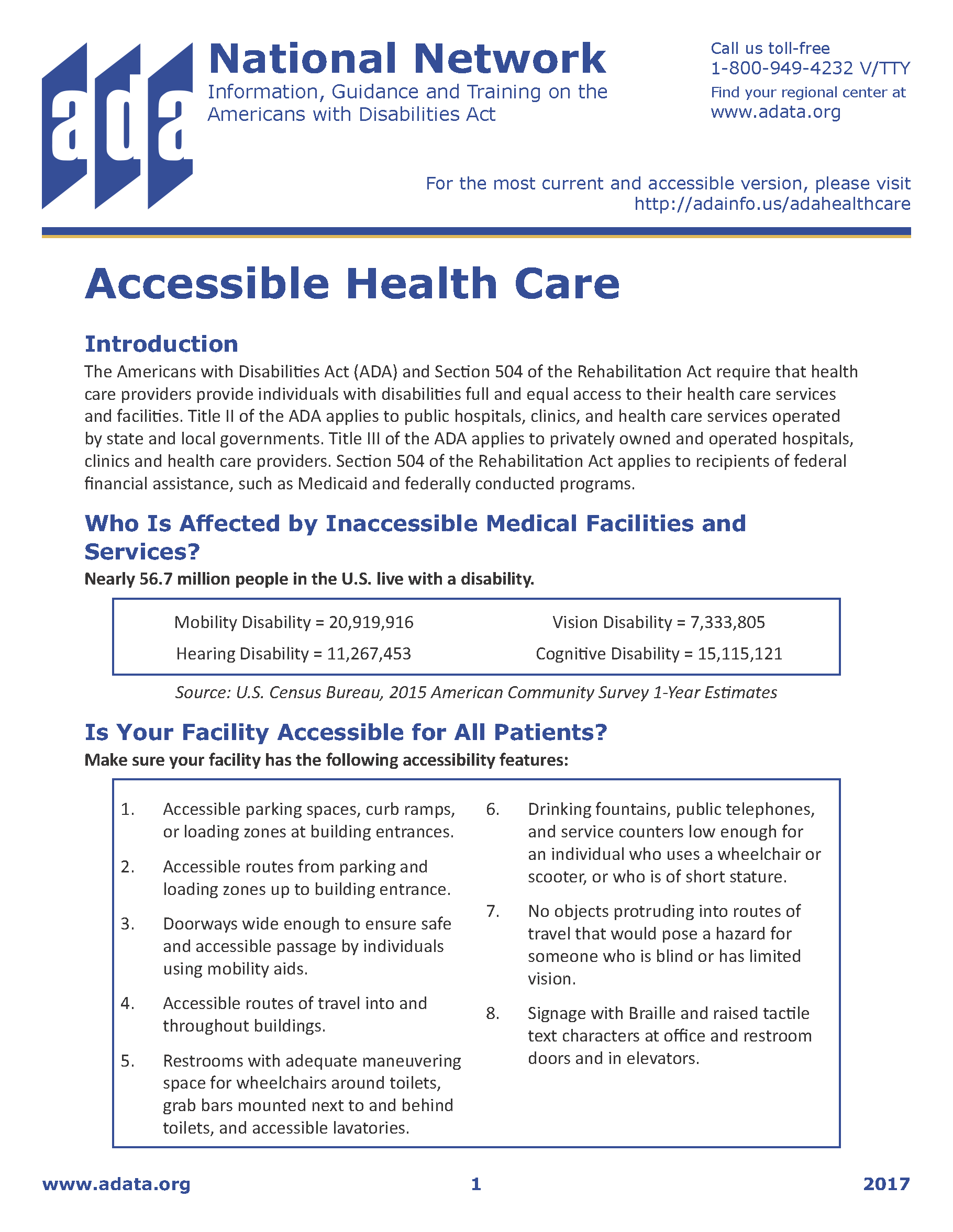 PDF Cover: Accessible Health Care