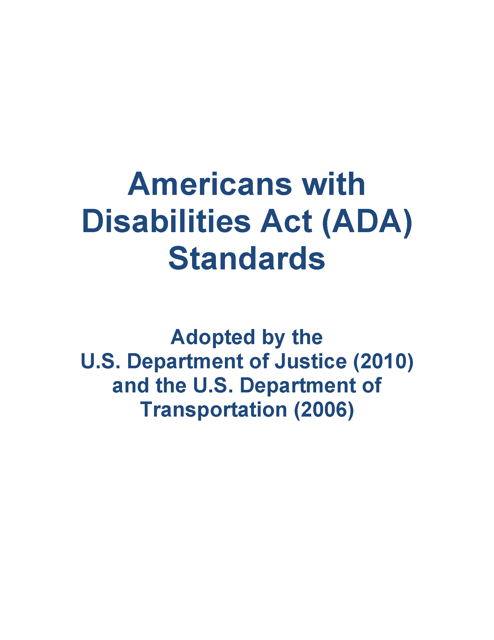 PDF Cover: Guide to the ADA Accessibility Standards