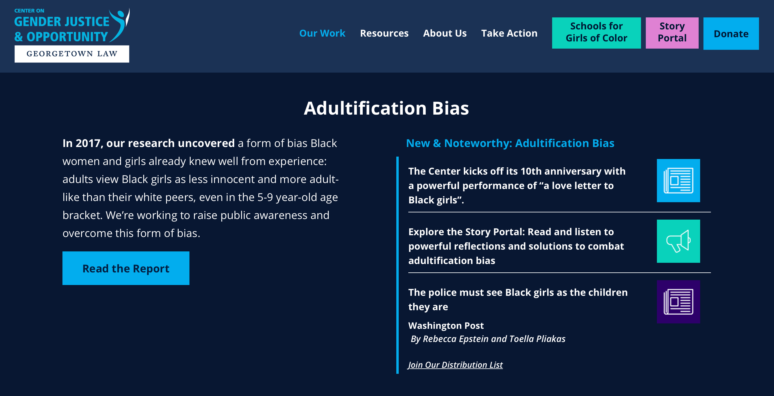 Screen capture of Adultification Bias