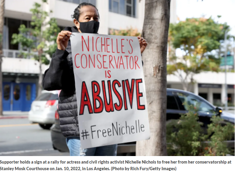 Screen shot of article cover photo: As Conservatorship Abuse Gains More Attention, More Activists Speak Out Against It