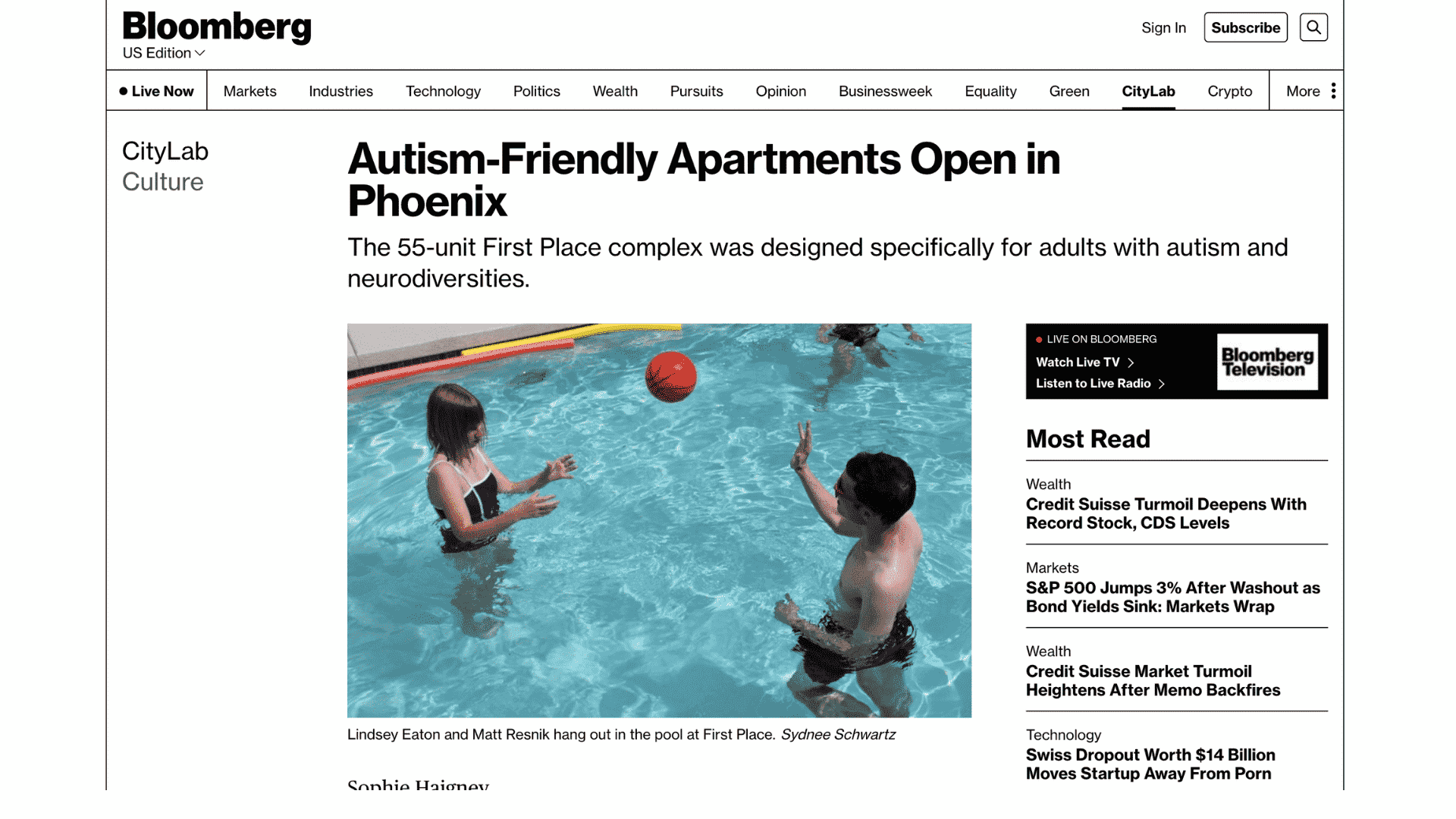 Screen capture of Autism-Friendly Apartments Open in Phoenix