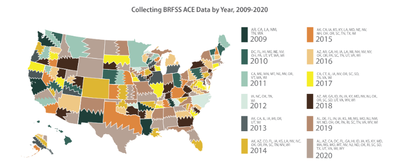 Screen capture of BRFSS image: Behavioral Risk Factor Surveillance System ACE Data