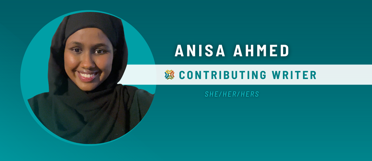 Anisa Ahmed's headshot with the text 