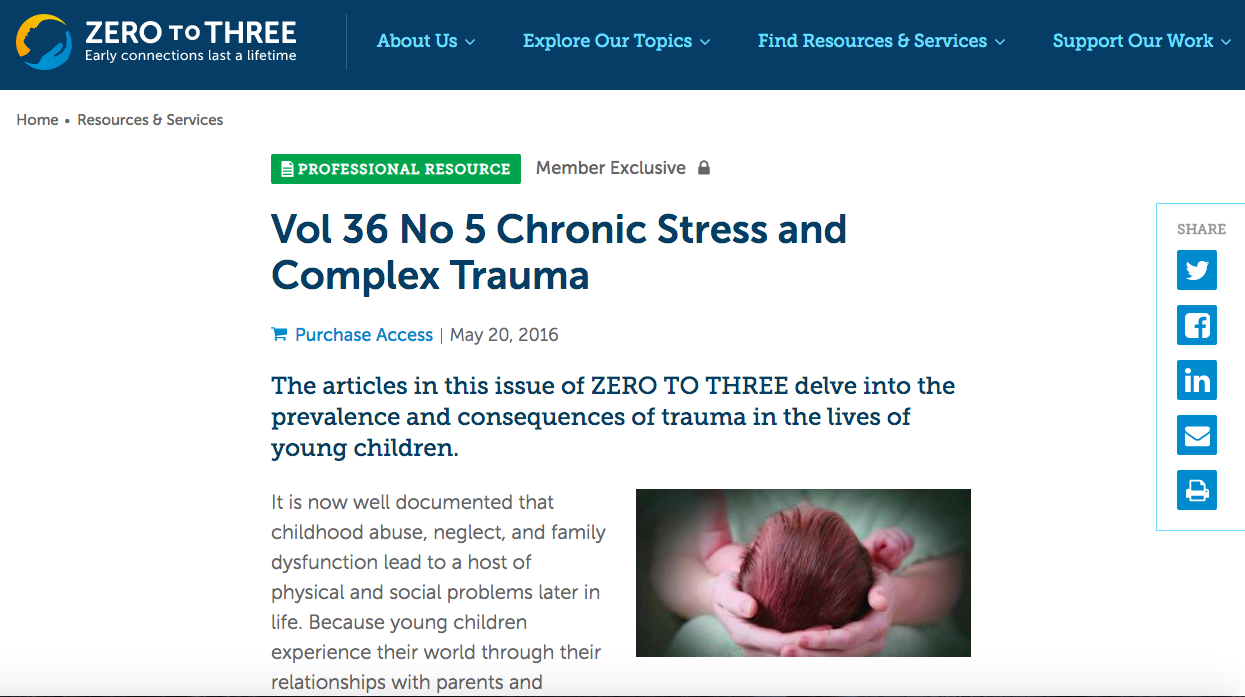 Screen grab of Vol 36 No 5 Chronic Stress and Complex Trauma