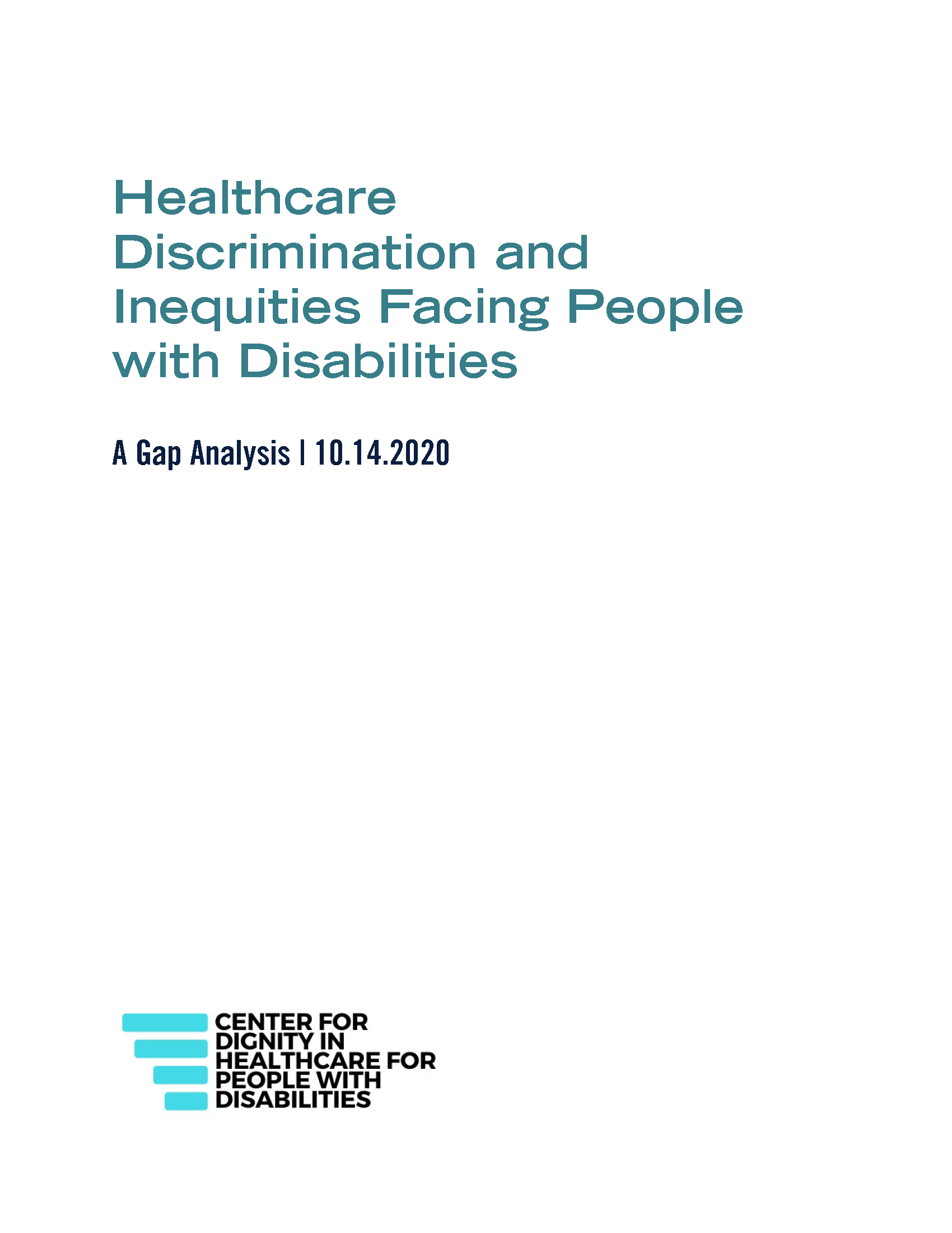 PDF Cover: Healthcare Discrimination and Inequities Facing People with Disabilities