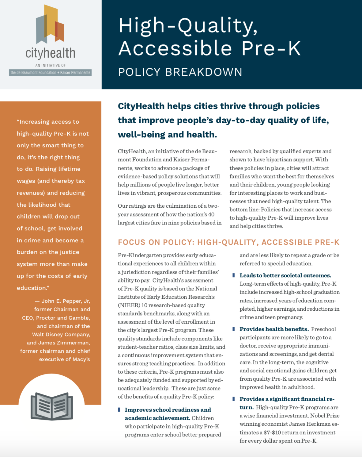 High-Quality Accessible Pre-K Policy