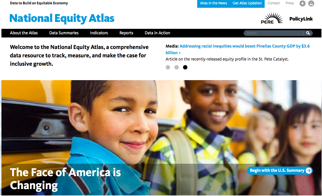 Screen capture of National Equity Atlas