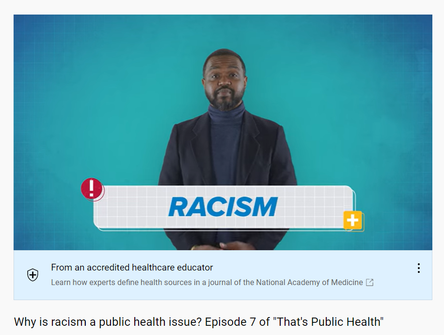 Screen grab of Why is Racism a Public Health Issue?