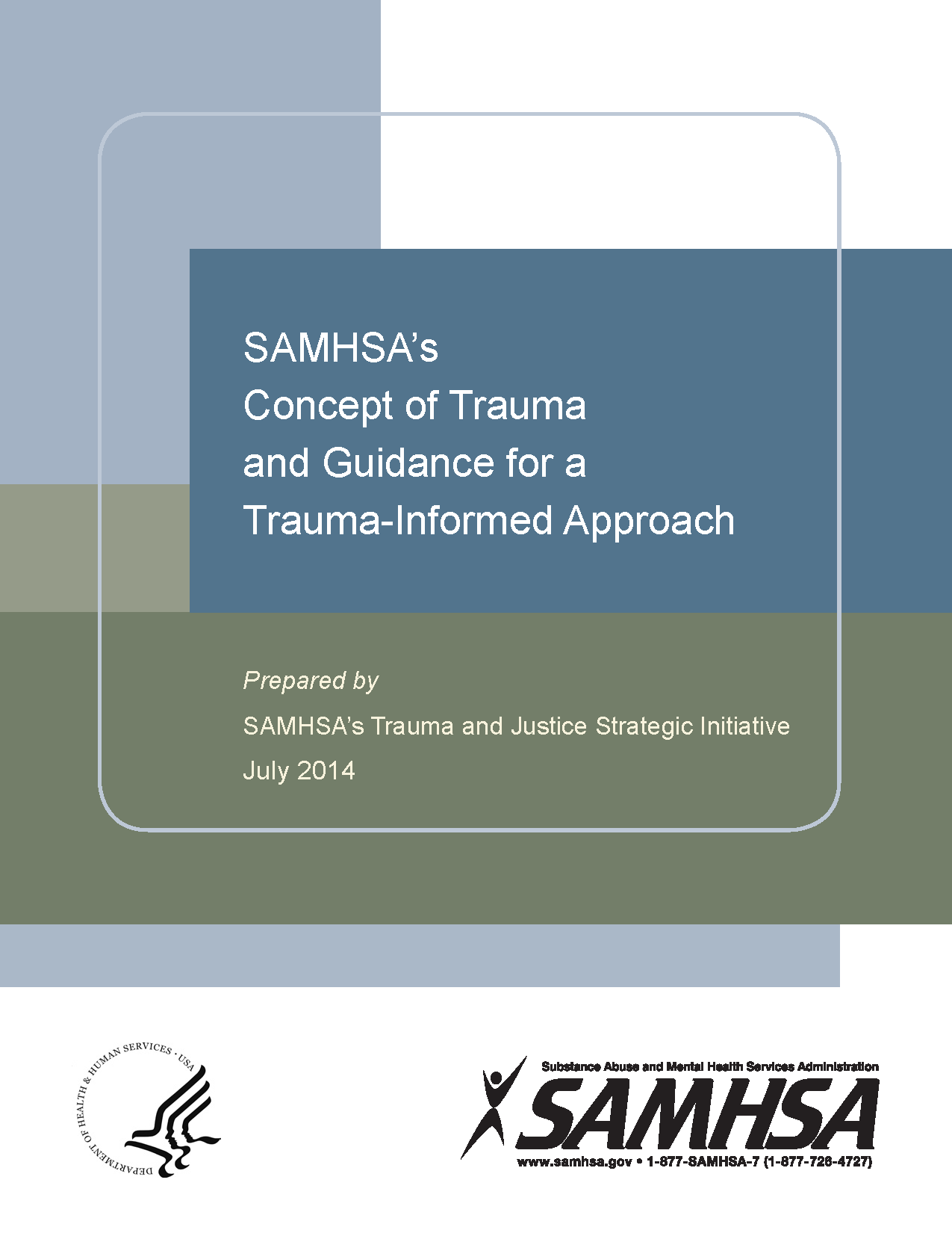 PDF Cover: SAMHSA's Concept of Trauma and Guidance for a Trauma-Informed Approach