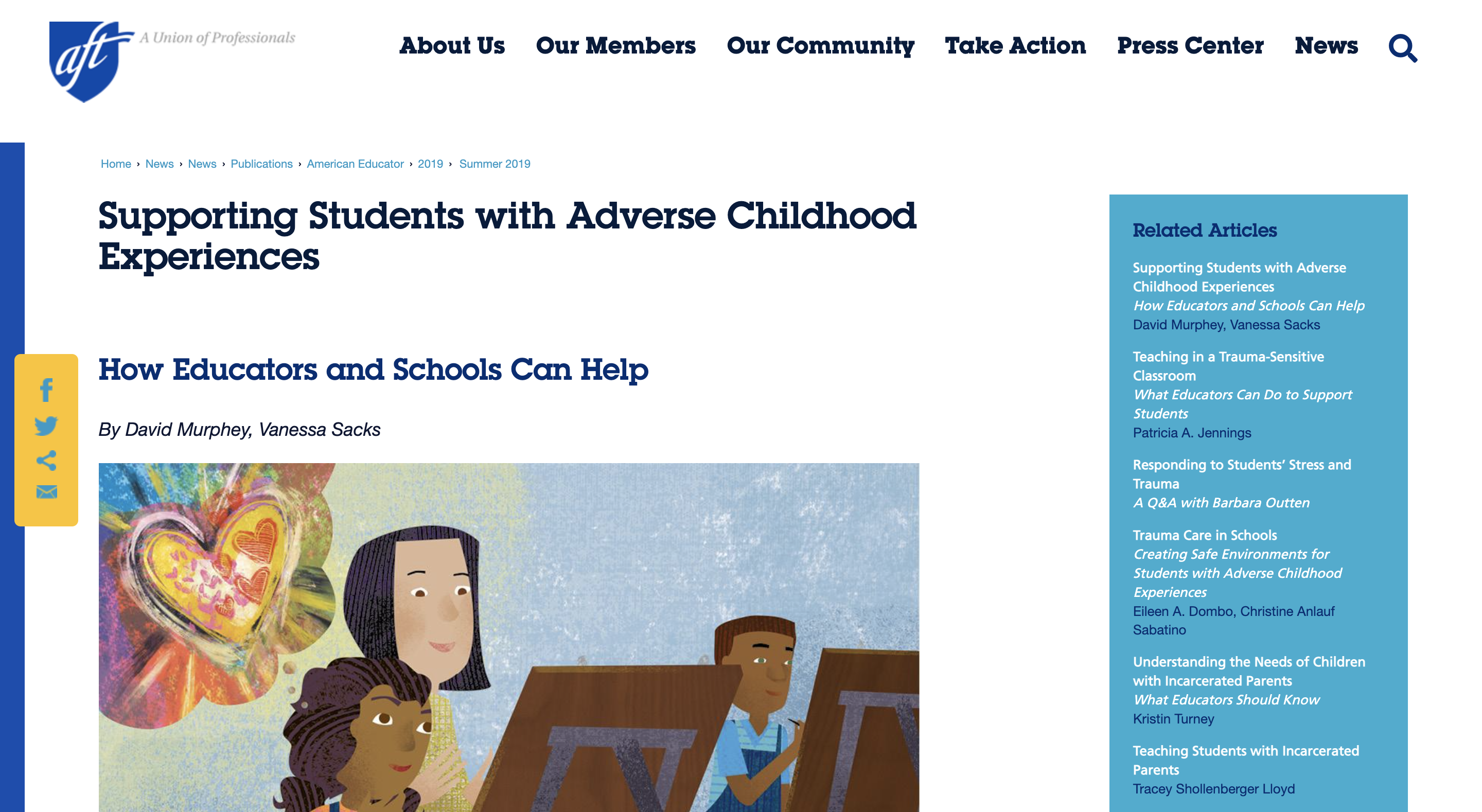 Screen capture of Supporting Students with Adverse Childhood Experiences