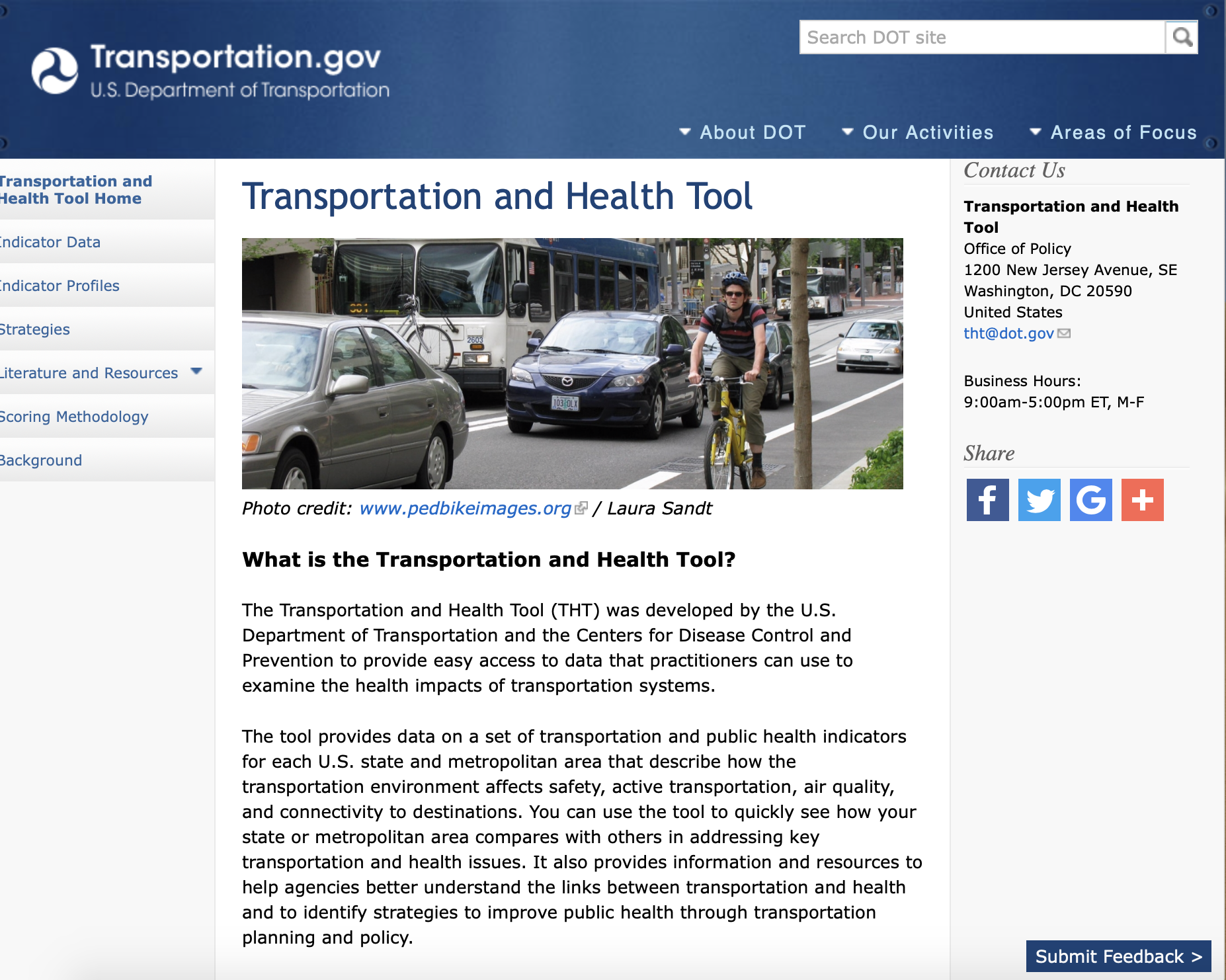 Transportation and Health Tool