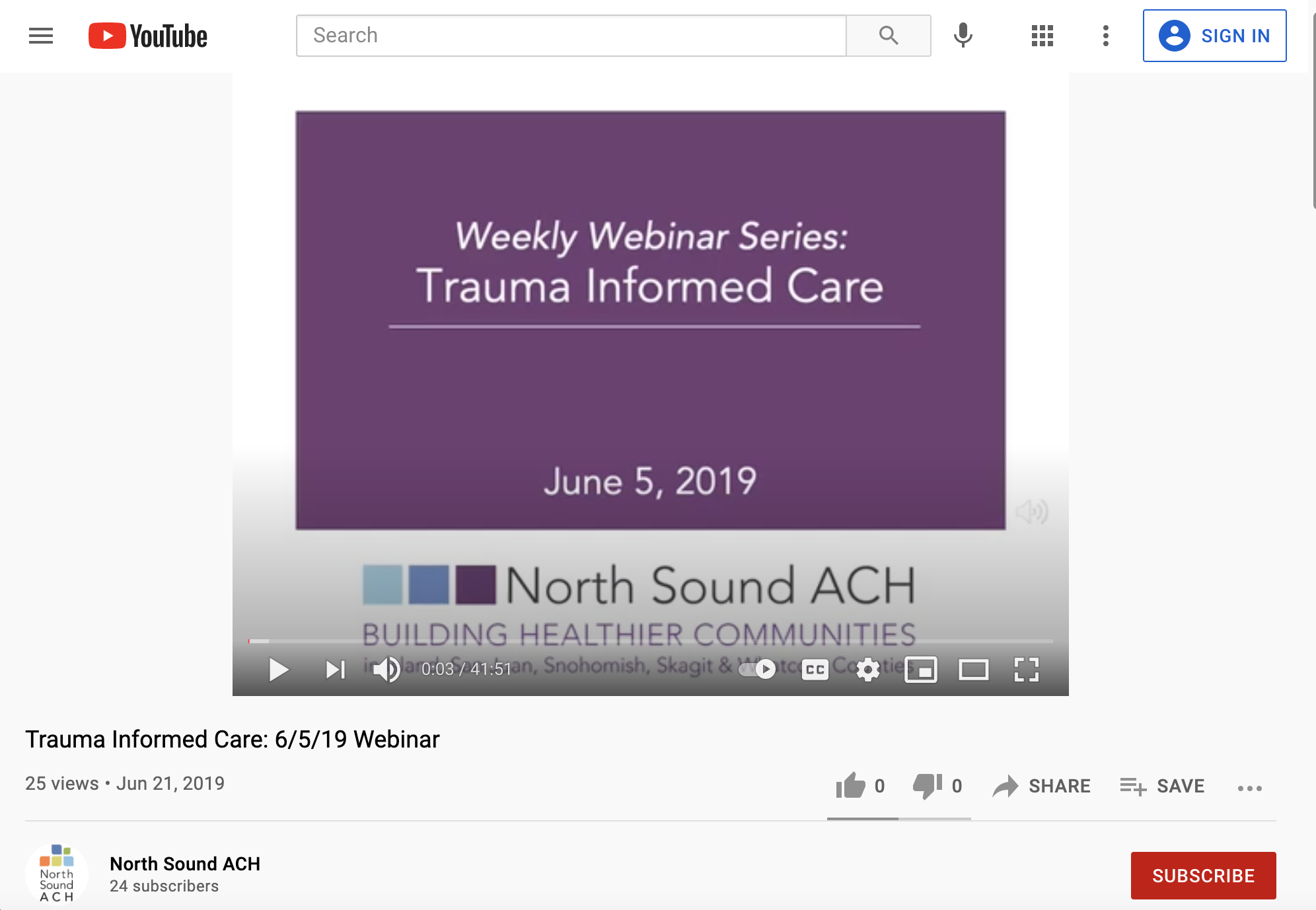 Weekly Webinar Series: Trauma Informed Care