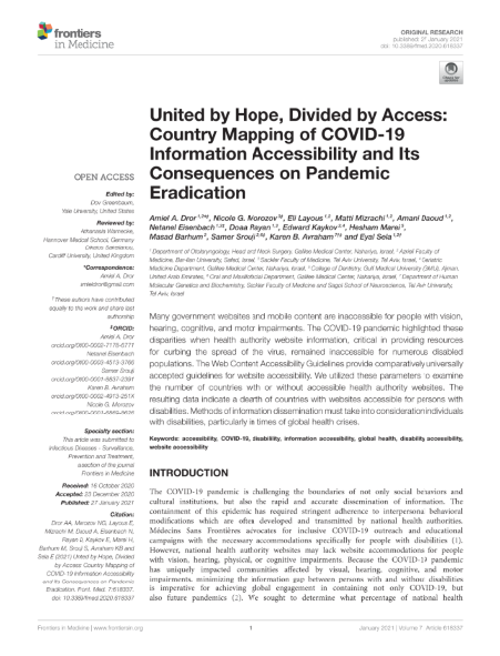 PDF Cover: United by Hope, Divided by Access: Country Mapping of Covid-19 Information Accessibility and Its Consequences on Pandemic Eradication