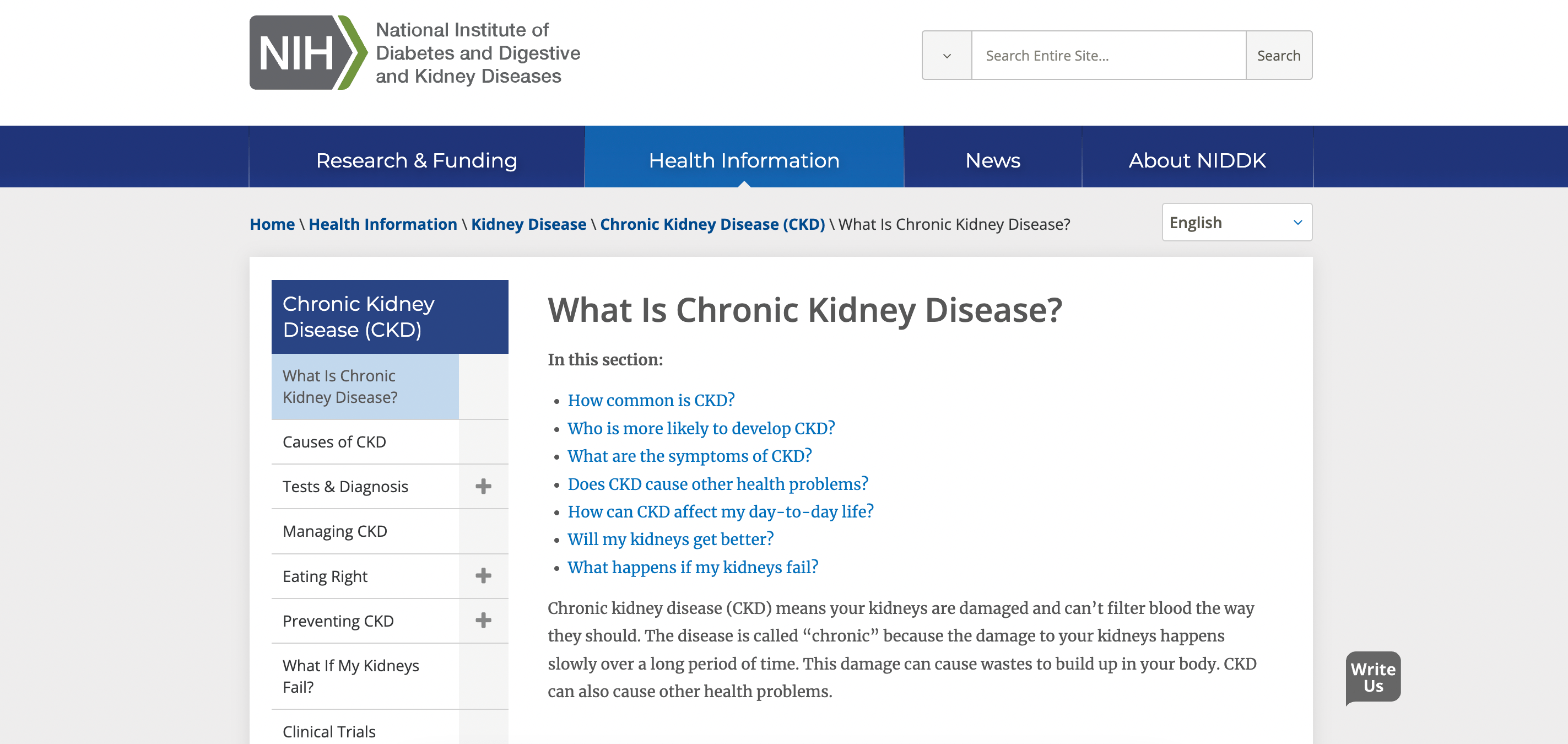 Screen capture of What Is Chronic Kidney Disease?